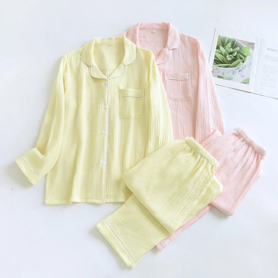 The Long Sleeve - 100% Muslin Cotton Pajama