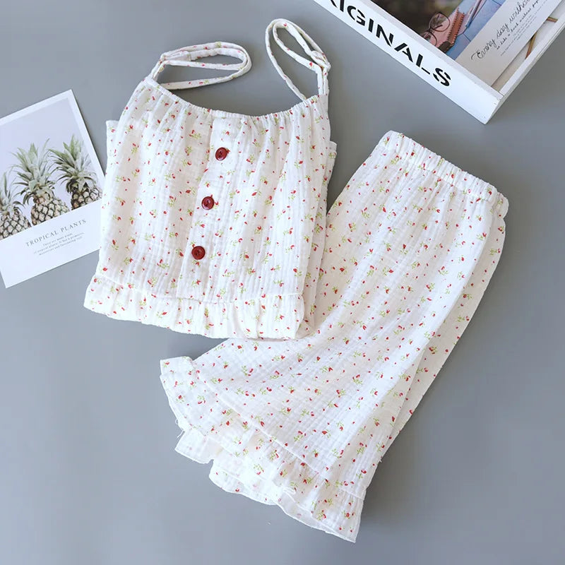 Cherry Bloom - 100% Muslin Cotton Pajama